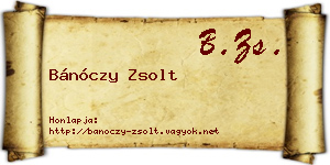 Bánóczy Zsolt névjegykártya