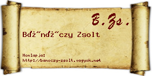 Bánóczy Zsolt névjegykártya